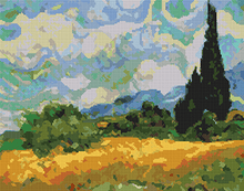 Wheatfield with Cypresses Cross Stitch Pattern | Vincent Van Gogh