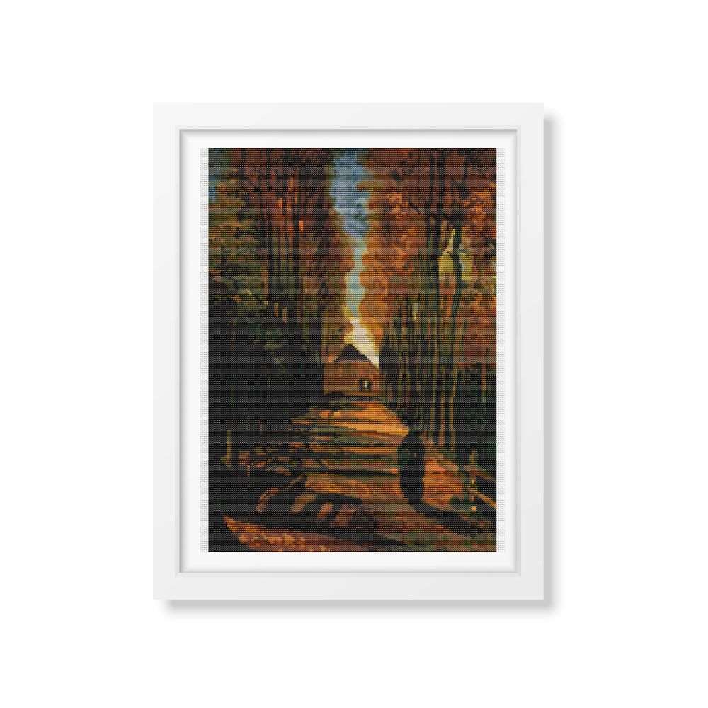 Avenue of Poplars at Sunset Cross Stitch Kit | Vincent Van Gogh