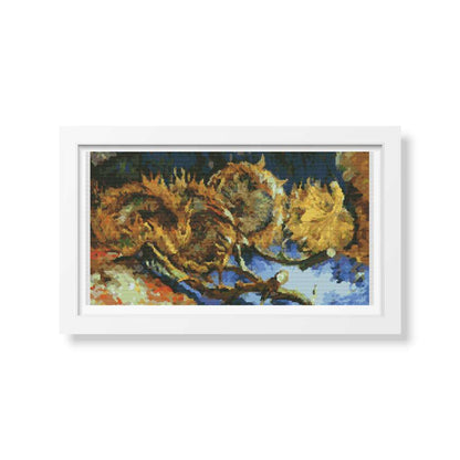 Still Life with Four Sunflowers Cross Stitch Pattern | Vincent Van Gogh