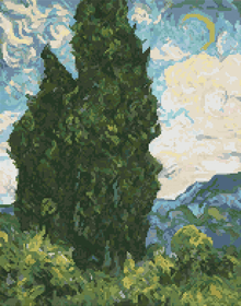 Cypresses Cross Stitch Kit | Vincent Van Gogh