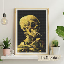 Skull with Burning Cigarette Cross Stitch Kit