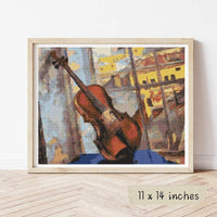 A Violin Cross Stitch Pattern - Premium Cross Stitch Pattern - Kuzma Petrov Vodkin