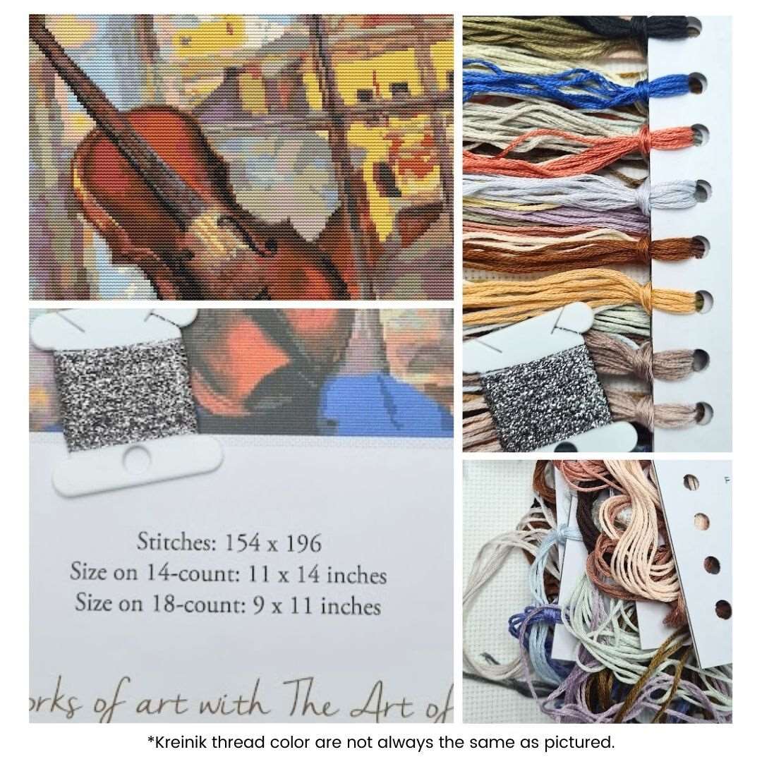 A Violin Cross Stitch Kit | Kuzma Petrov Vodkin