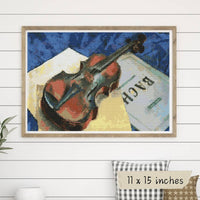 A Still Life With Violin Cross Stitch Pattern - Premium Cross Stitch Pattern - Kuzma Petrov Vodkin