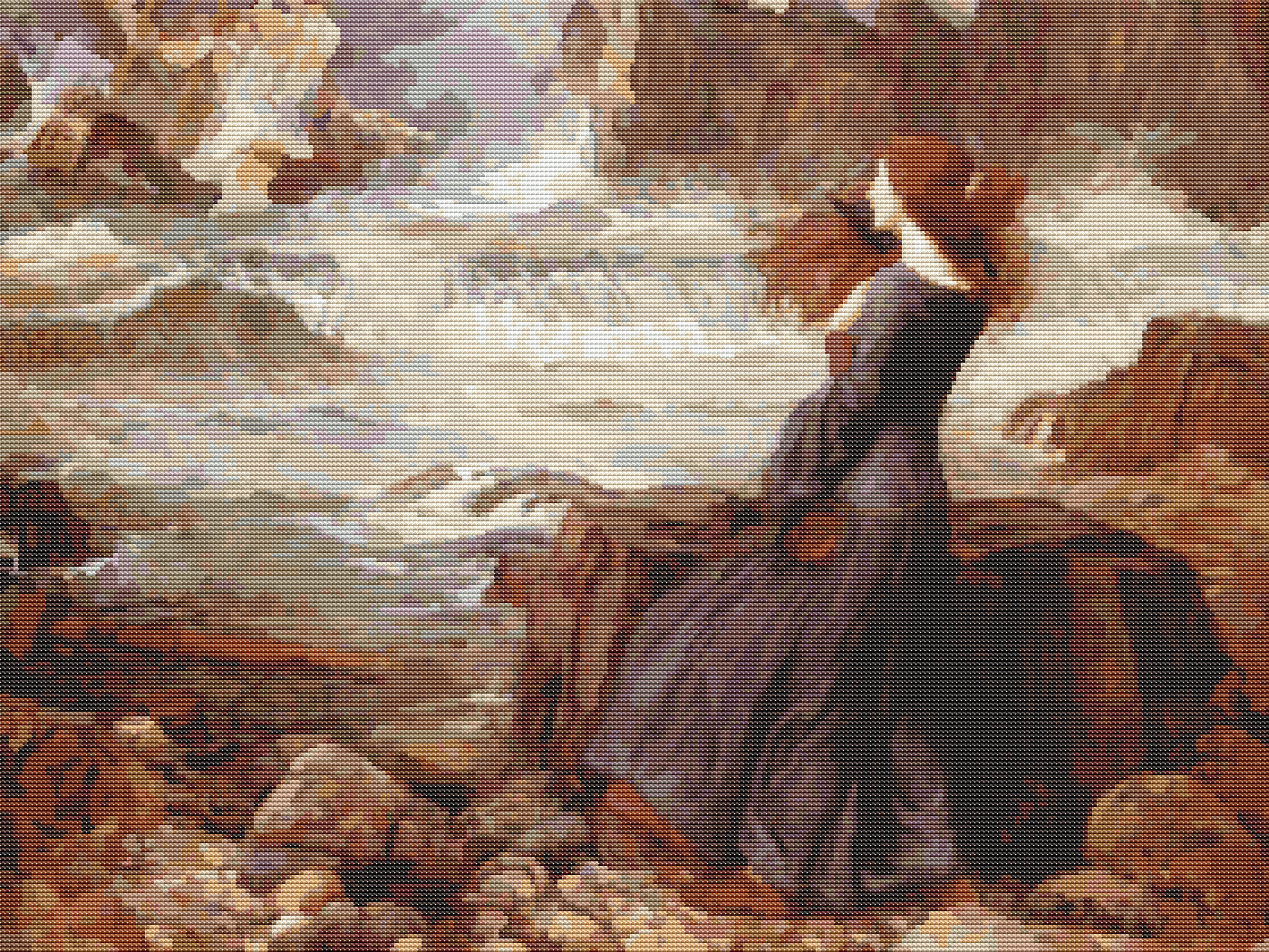 Miranda Cross Stitch Pattern | John William Waterhouse