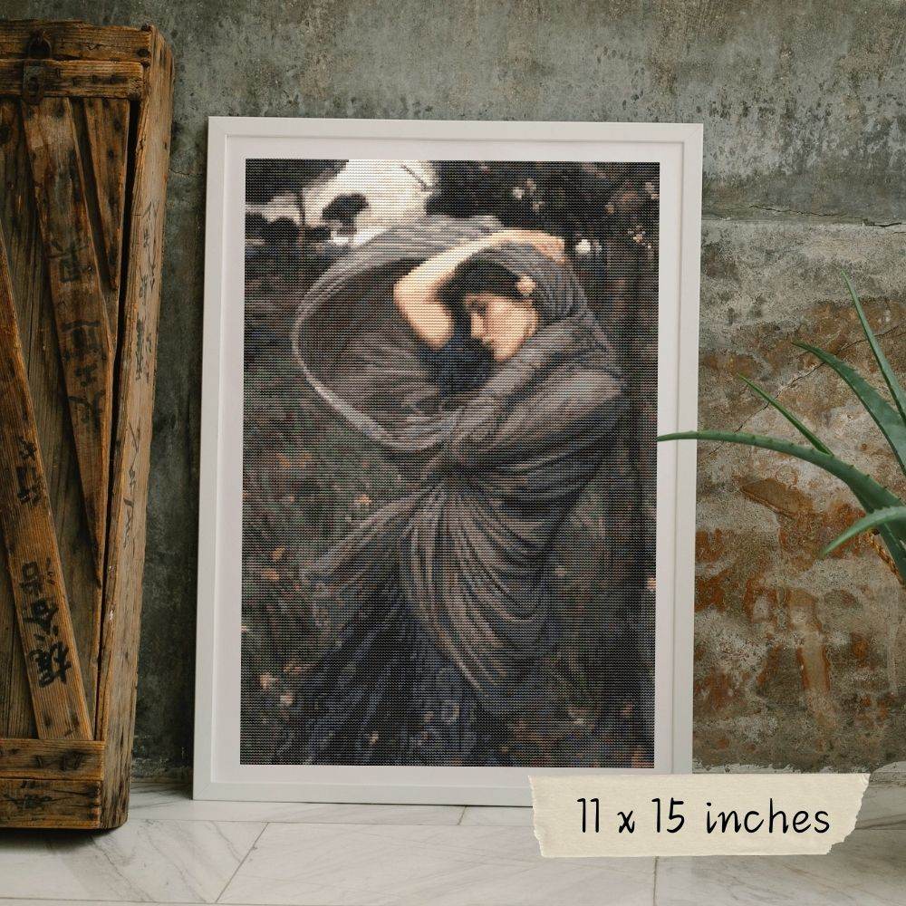 Boreas Cross Stitch Pattern by John William Waterhouse