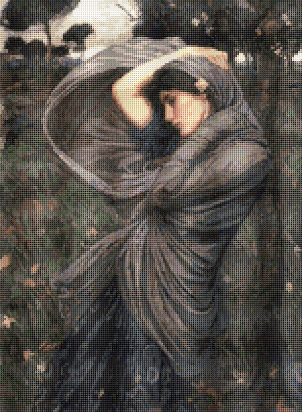 Boreas Cross Stitch Pattern | John William Waterhouse