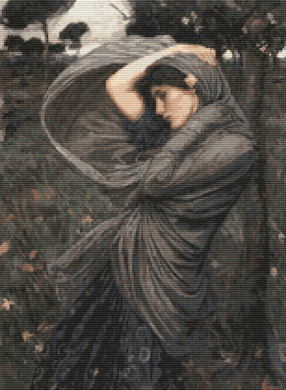 Boreas Cross Stitch Pattern | John William Waterhouse