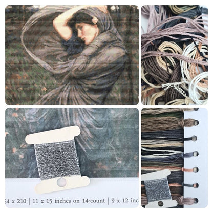 Boreas Cross Stitch Kit | John William Waterhouse