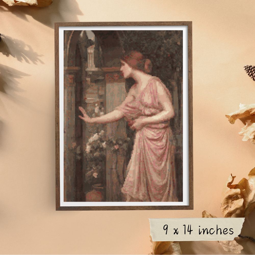 Psyche Entering Cupid's Garden Cross Stitch Kit | John William Waterhouse