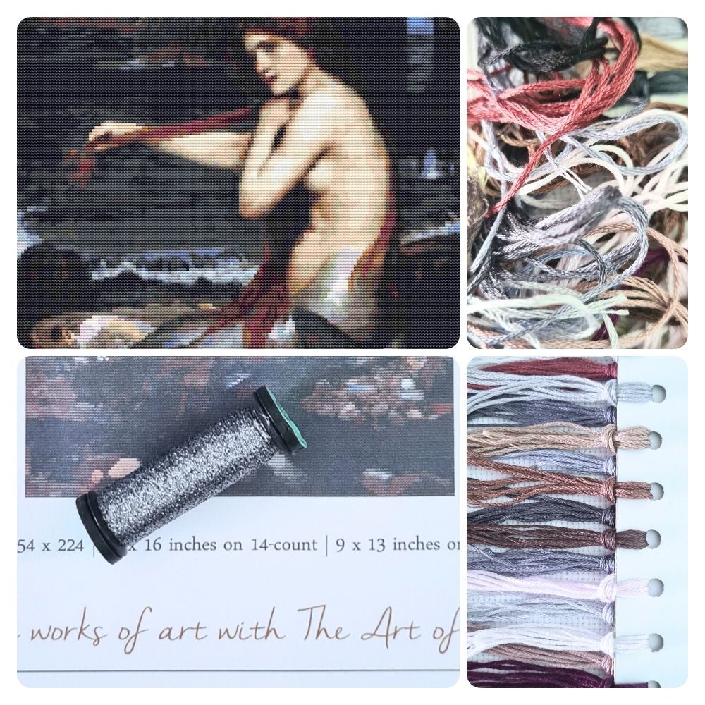 A Mermaid Cross Stitch Kit | John William Waterhouse