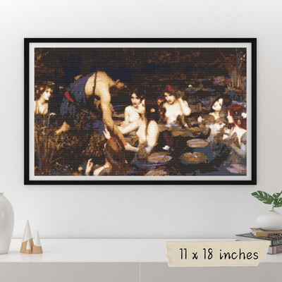 Hylas and the Nymphs Cross Stitch Pattern