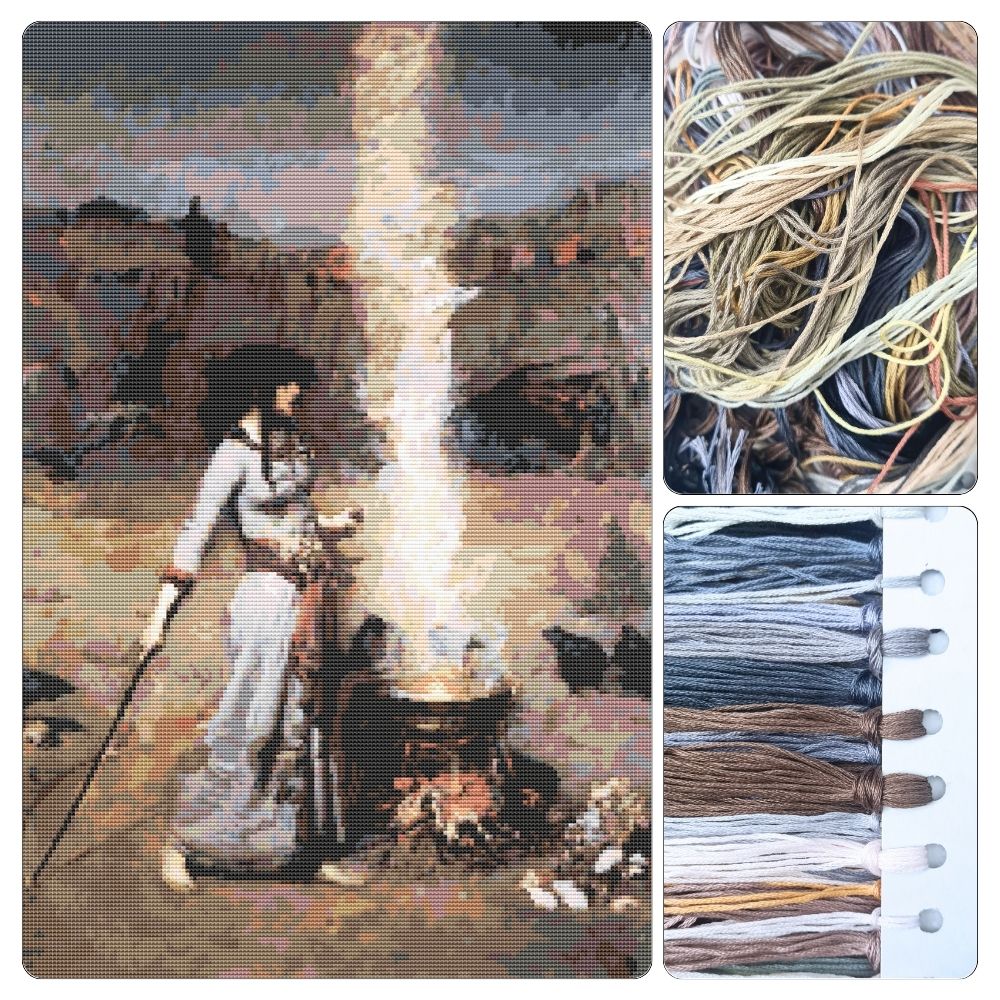 The Magic Circle Cross Stitch Kit - Premium Cross Stitch Kit - John William Waterhouse