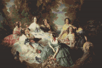 Empress Eugénie Surrounded by her Ladies in Waiting Cross Stitch Pattern by Franz Xaver Winterhalter