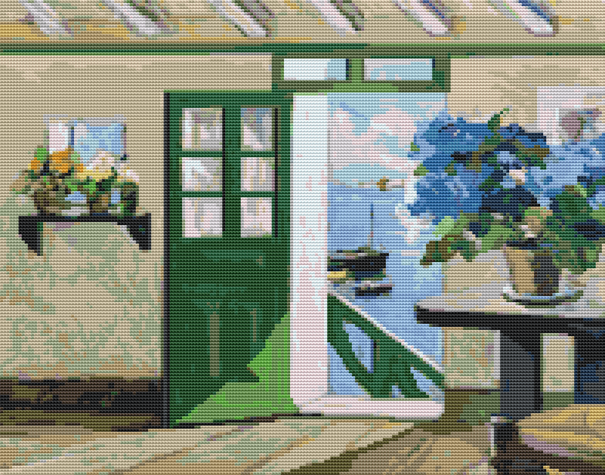 The Green Door Cross Stitch Pattern by Raymond Wintz