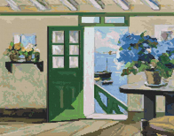The Green Door Cross Stitch Pattern by Raymond Wintz