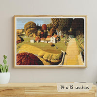 Birthplace of Herbert Hoover Cross Stitch Pattern - Premium Cross Stitch Pattern - Grant Wood
