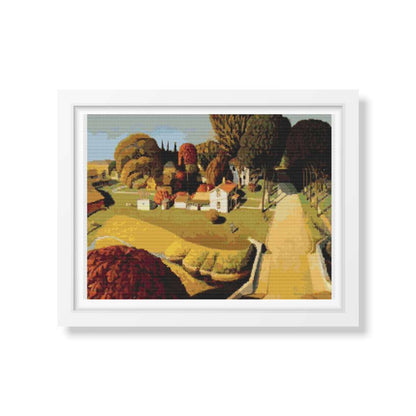 Birthplace of Herbert Hoover Cross Stitch Kit | Grant Wood