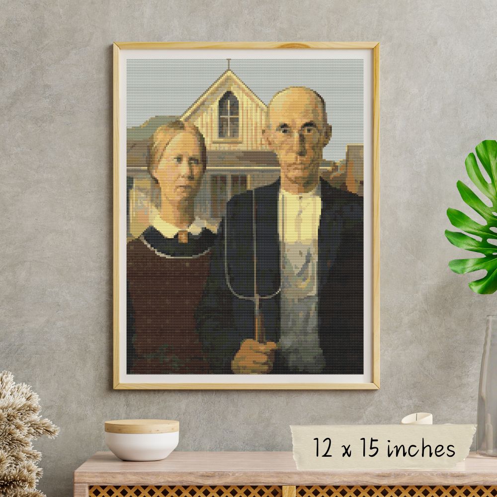 American Gothic Cross Stitch Kit | Grant Wood