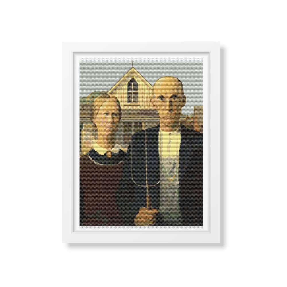 American Gothic Cross Stitch Kit | Grant Wood