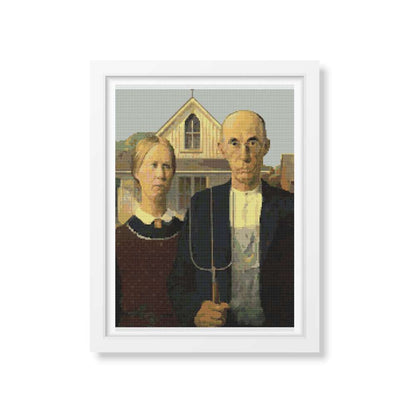 American Gothic Cross Stitch Pattern | Grant Wood