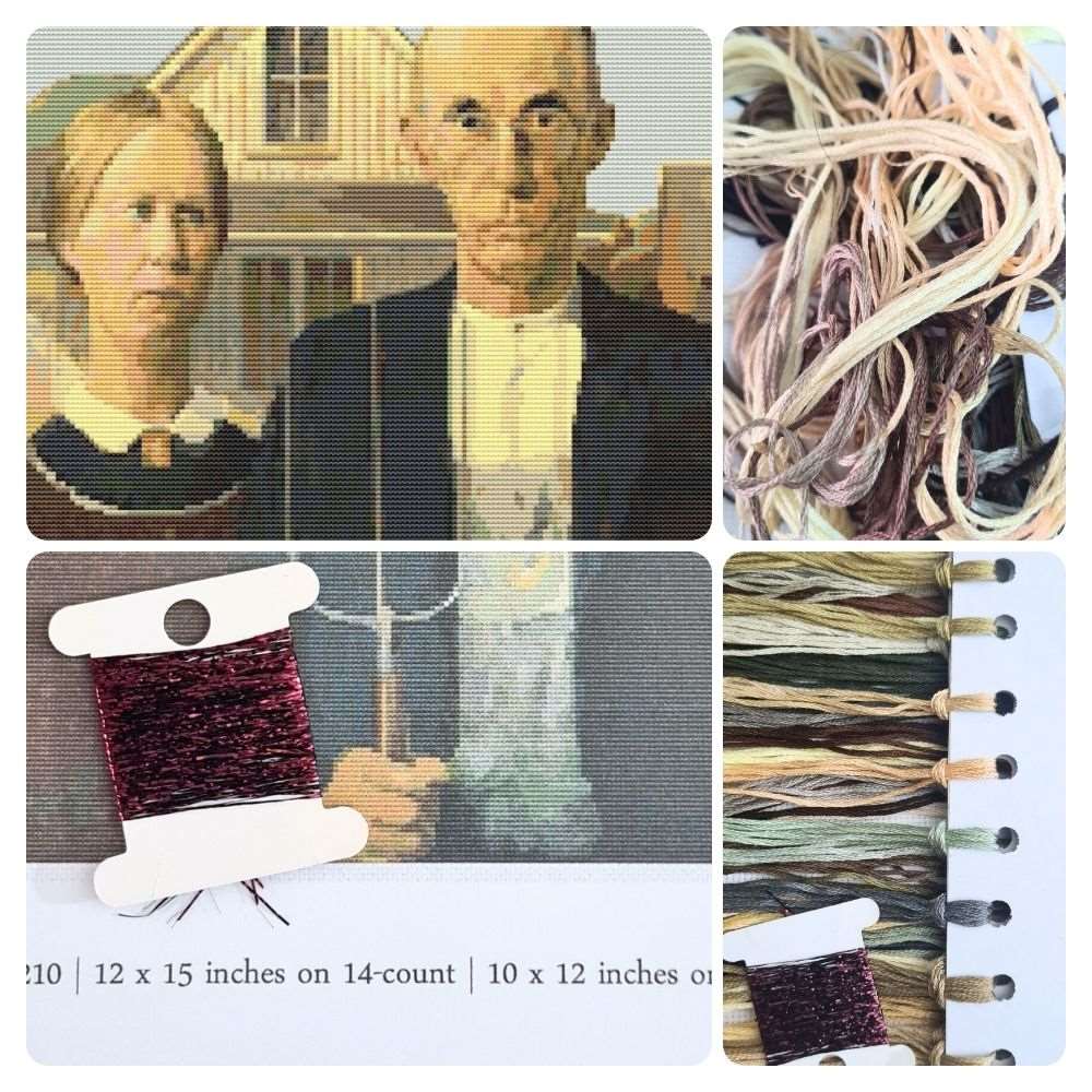 American Gothic Cross Stitch Kit | Grant Wood