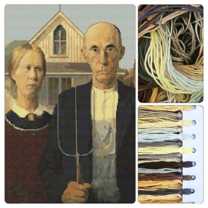 American Gothic Cross Stitch Kit