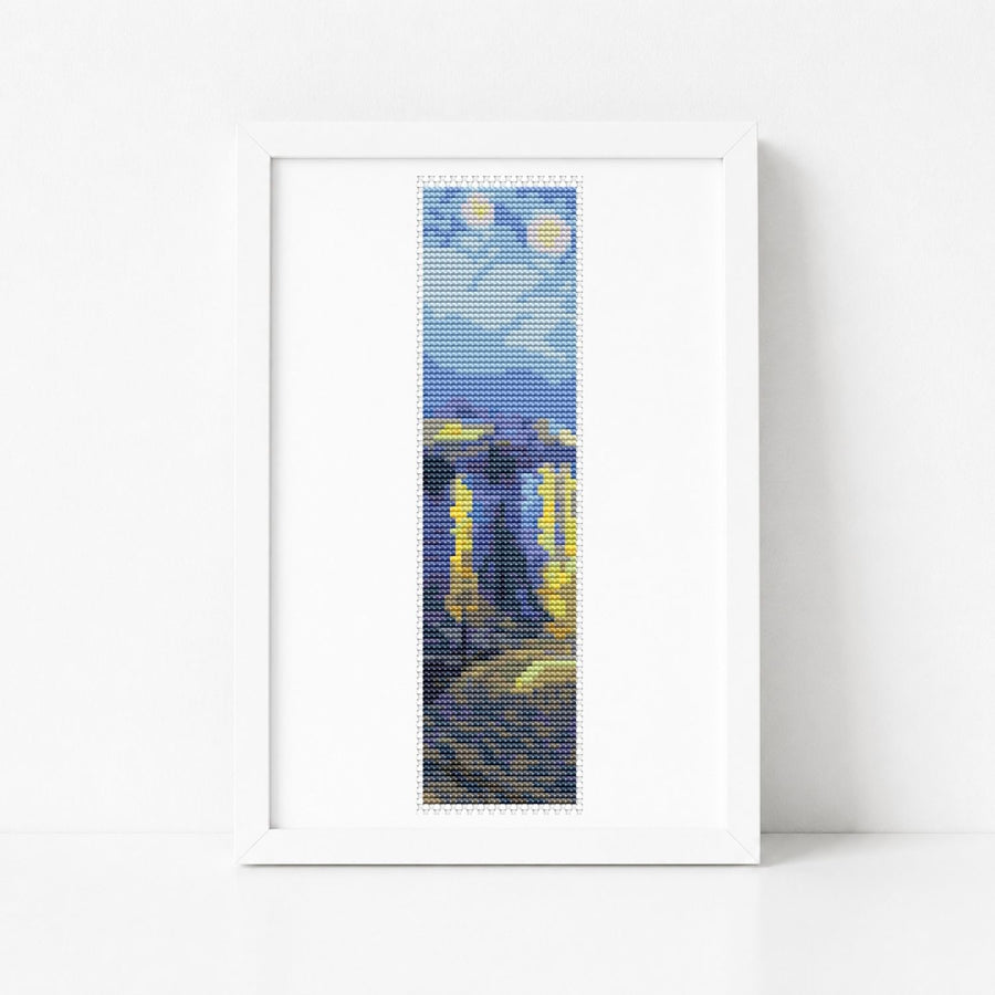 Starry Night over Rhone Bookmark Cross Stitch Pattern