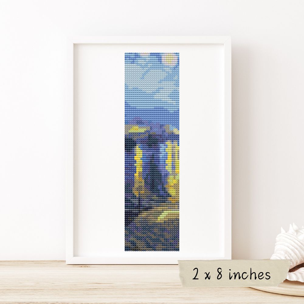 Starry Night over Rhone Bookmark Cross Stitch Pattern | Vincent Van Gogh