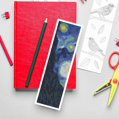 The Starry Night Bookmark Cross Stitch Pattern | Vincent Van Gogh