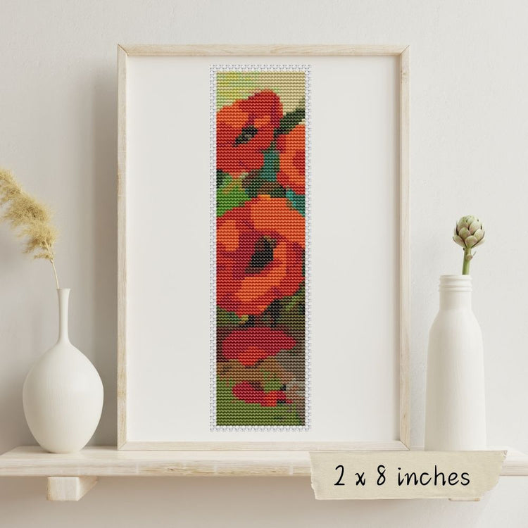 Poppies Bookmark Cross Stitch Kit