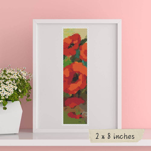 Poppies Bookmark Cross Stitch Kit