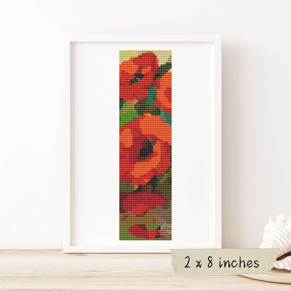 Poppies Bookmark Cross Stitch Kit | William Jabez Muckley