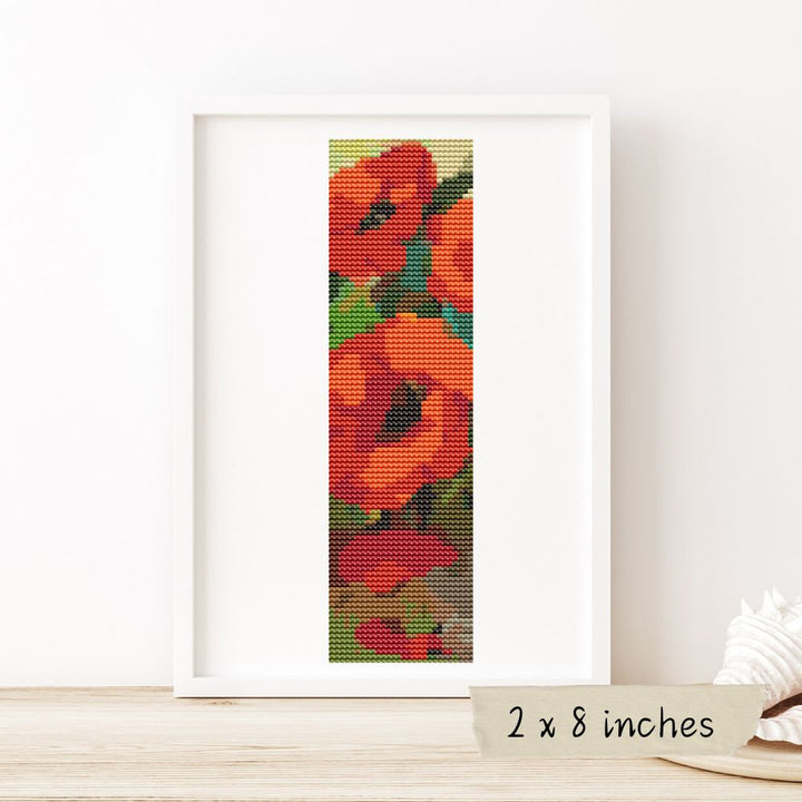 Poppies Bookmark Cross Stitch Pattern | William Jabez Muckley