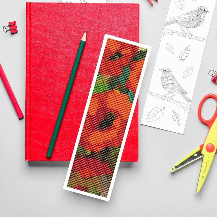 Poppies Bookmark Cross Stitch Pattern - Bookmark Cross Stitch Pattern - William Jabez Muckley