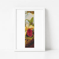 Orchids and Hummingbird Bookmark Cross Stitch Kit - Bookmark Cross Stitch Kit - Martin Johnson Heade