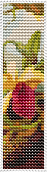 Orchids and Hummingbird Bookmark Cross Stitch Kit