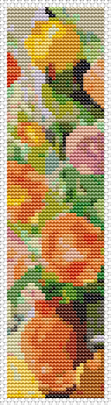 Grand Bouquet Bookmark Cross Stitch Pattern