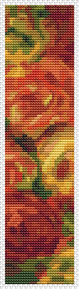 Armful of Roses Bookmark Cross Stitch Pattern