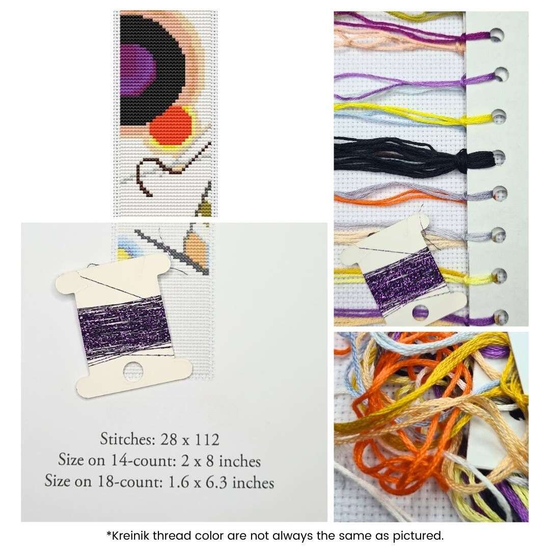 Composition VIII Bookmark Cross Stitch Kit | Wassily Kandinsky