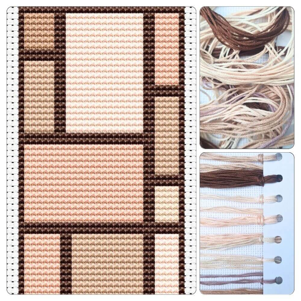 Composition Bookmark Cross Stitch Kit - Bookmark Cross Stitch Kit - Piet Mondrian