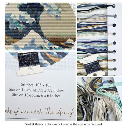 The Great Wave off Kanagawa Cross Stitch Kit | Katsushika Hokusai