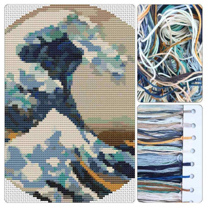 The Great Wave off Kanagawa Circular Cross Stitch Kit