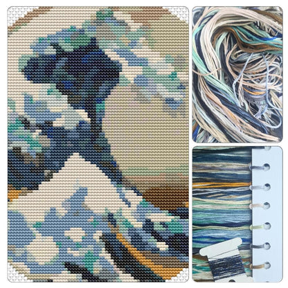 The Great Wave off Kanagawa Cross Stitch Kit | Katsushika Hokusai