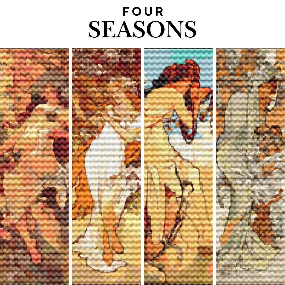 Mucha's The Four Seasons Series Cross Stitch Kit | Alphonse Mucha