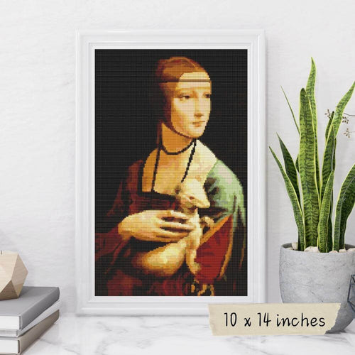 Lady with an Ermine Cross Stitch Pattern