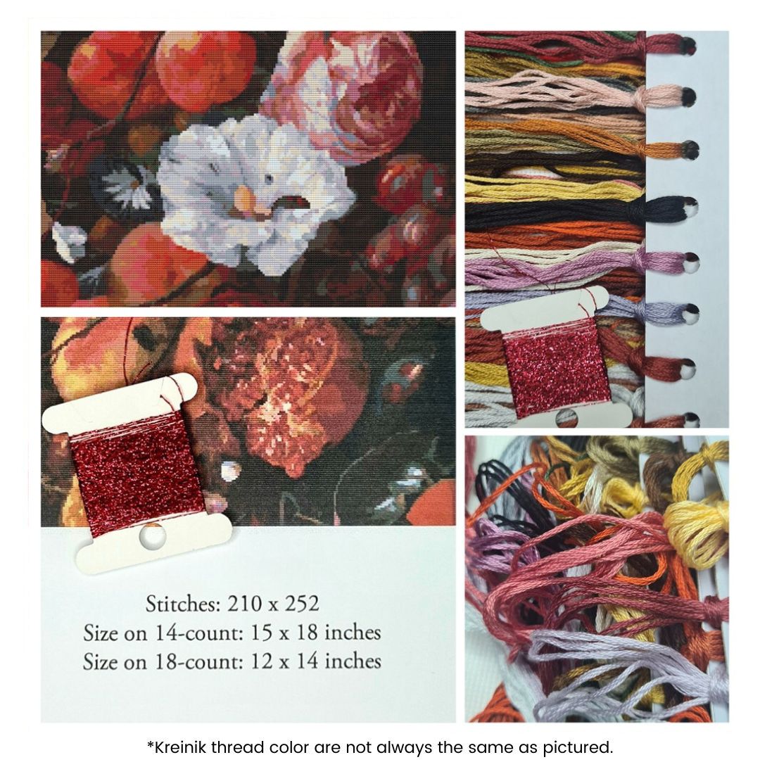 Festoon of Fruit and Flowers Cross Stitch Kit | Jan Davidsz. de Heem