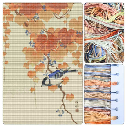 Great Tit on Paulownia Branch Cross Stitch Kit