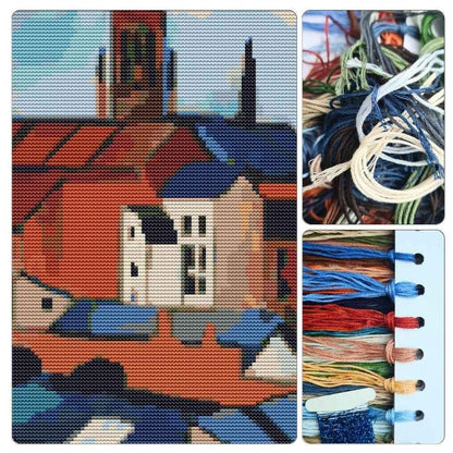 St. Mary's with Houses and Chimney Cross Stitch Kit