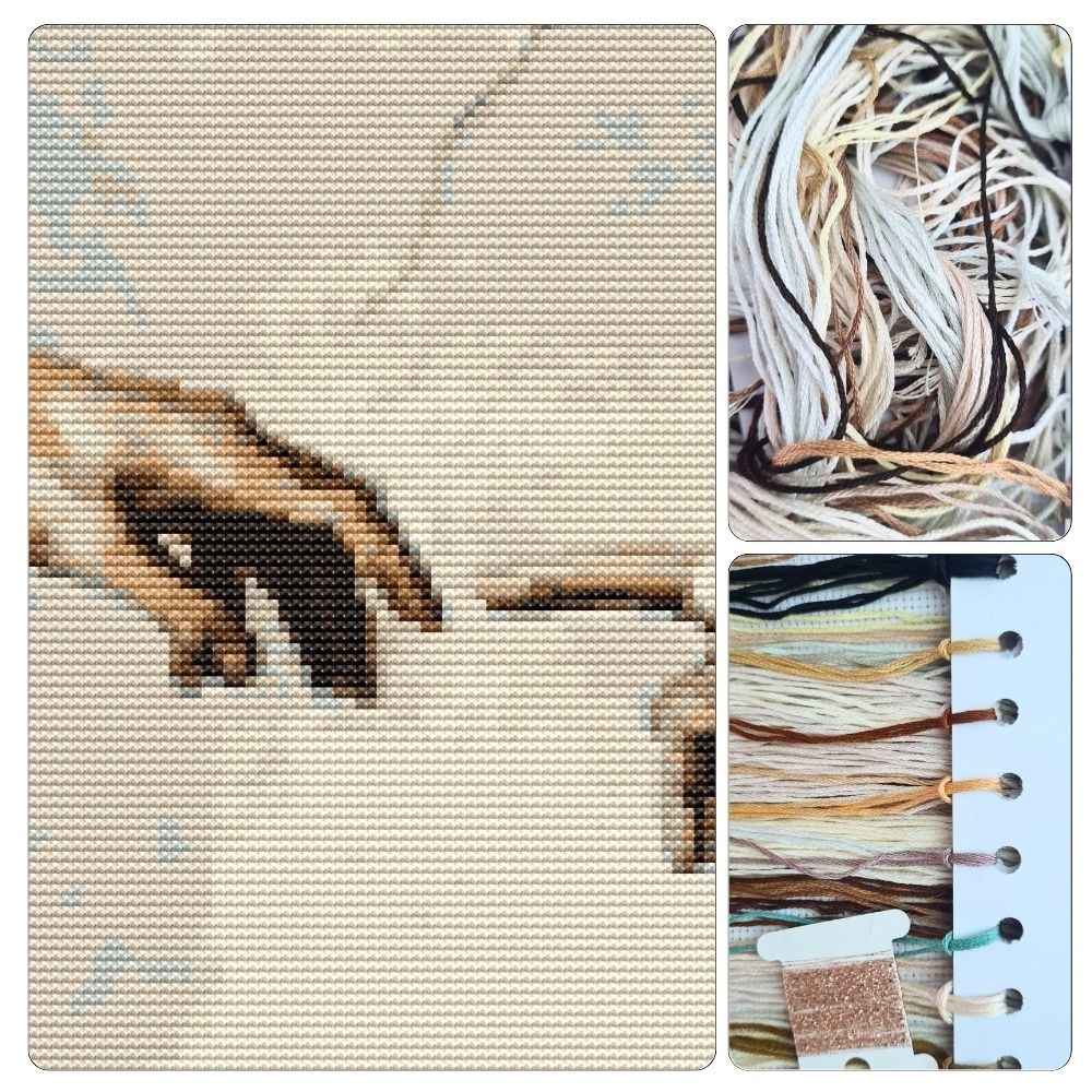 Hands of God and Adam Cross Stitch Kit